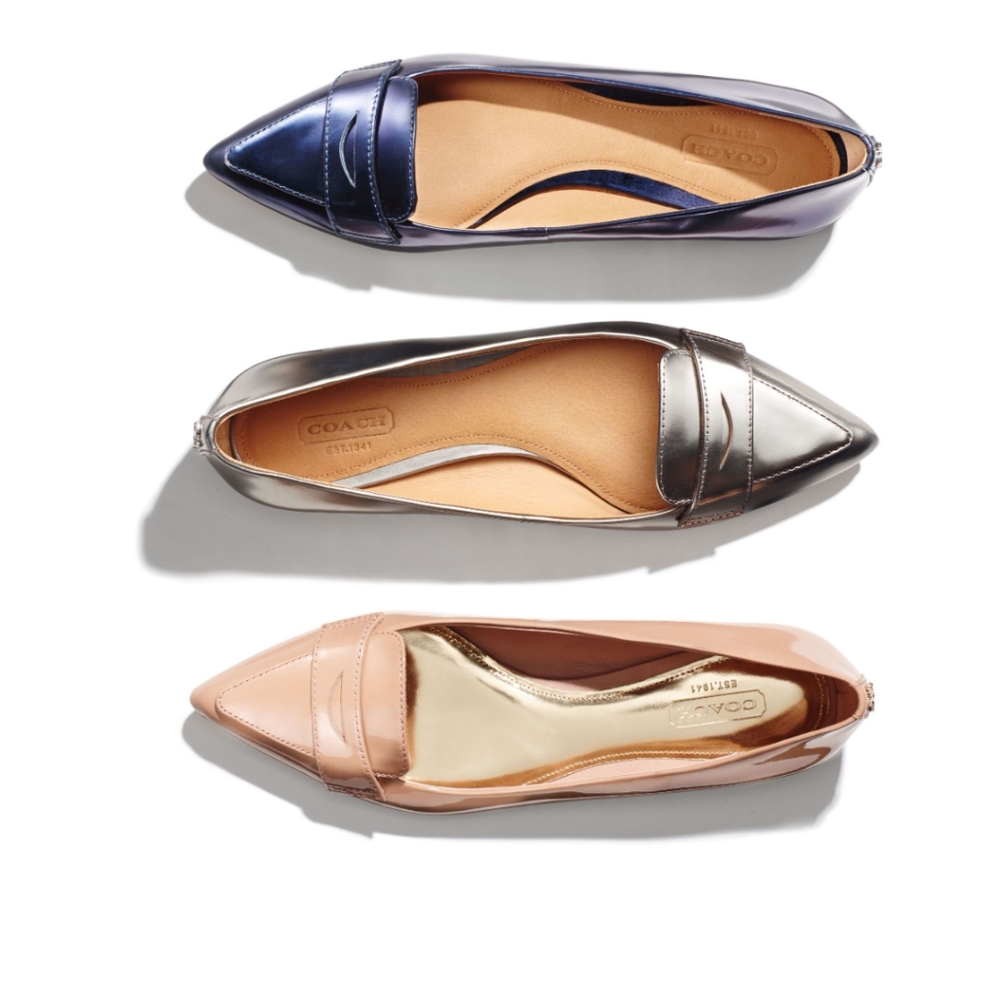 Coach Tabitha Pewter Flats